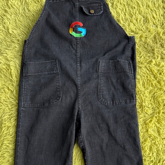 Women's Dark Blue Denim Google Overalls - Picture 4 of 8